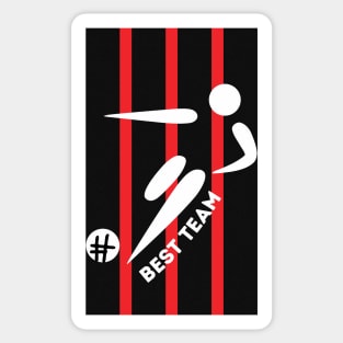 RED BLACK BEST TEAM - Football Player Sticker